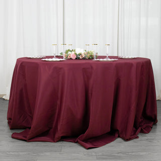 Enhance Your Event with the Burgundy Polyester Tablecloth
