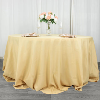 Champagne Seamless Premium Polyester Round Tablecloth: The Perfect Addition to Your Event Decor