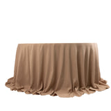 132 Nude Seamless Premium Polyester Round Tablecloth - 220GSM for 6 Foot Table