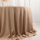 132 Nude Seamless Premium Polyester Round Tablecloth - 220GSM for 6 Foot Table