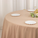 132 Nude Seamless Premium Polyester Round Tablecloth - 220GSM for 6 Foot Table