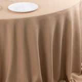 132 Nude Seamless Premium Polyester Round Tablecloth - 220GSM for 6 Foot Table