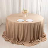 132 Nude Seamless Premium Polyester Round Tablecloth - 220GSM for 6 Foot Table