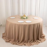 132 Nude Seamless Premium Polyester Round Tablecloth - 220GSM for 6 Foot Table