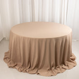 132 Nude Seamless Premium Polyester Round Tablecloth - 220GSM for 6 Foot Table