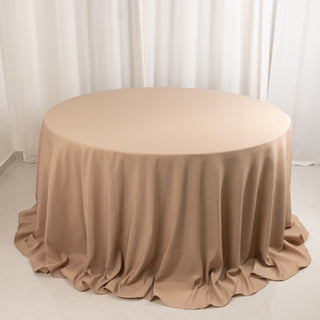 <h3 style="margin-left:0px;"><strong>Elegant Nude Premium Polyester Round Tablecloth</strong>