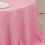  Pink Seamless Premium Polyester Round Tablecloth - 220GSM for 6 Foot Table With