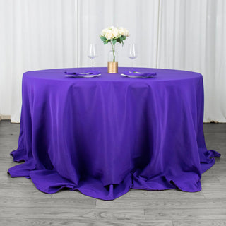 Enhance Your Decor with the Stunning Purple Seamless Premium Polyester Round Tablecloth