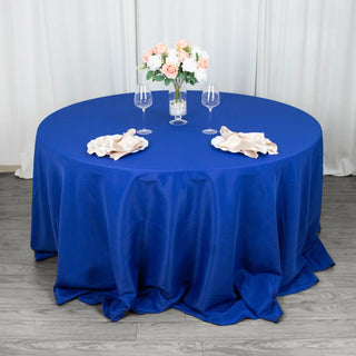Add Elegance to Your Event with the Royal Blue Polyester Round Tablecloth