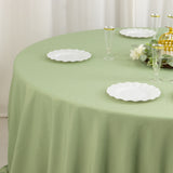 Sage Green Seamless Premium Polyester Round Tablecloth - 220GSM for 6 Foot Table