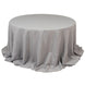 Silver Seamless Premium Polyester Round Tablecloth - 220GSM for 6 Foot Table With Floor-Length 