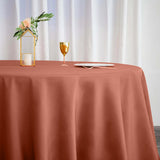 Terracotta (Rust) Seamless Polyester Round Tablecloth - 132inch