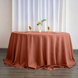 Terracotta (Rust) Seamless Polyester Round Tablecloth - 132inch
