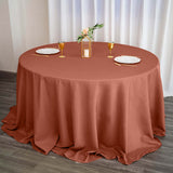 Terracotta (Rust) Seamless Polyester Round Tablecloth - 132inch