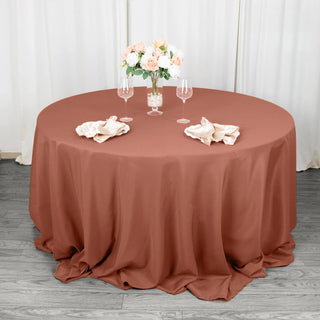 Elevate Your Event with the Terracotta (Rust) Round Tablecloth