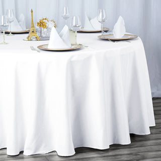 Create Unforgettable Memories with the White Seamless Premium Polyester Round Tablecloth