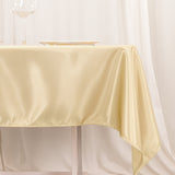 54\"x54\" Beige Premium Polyester Square Tablecloth - 220GSM