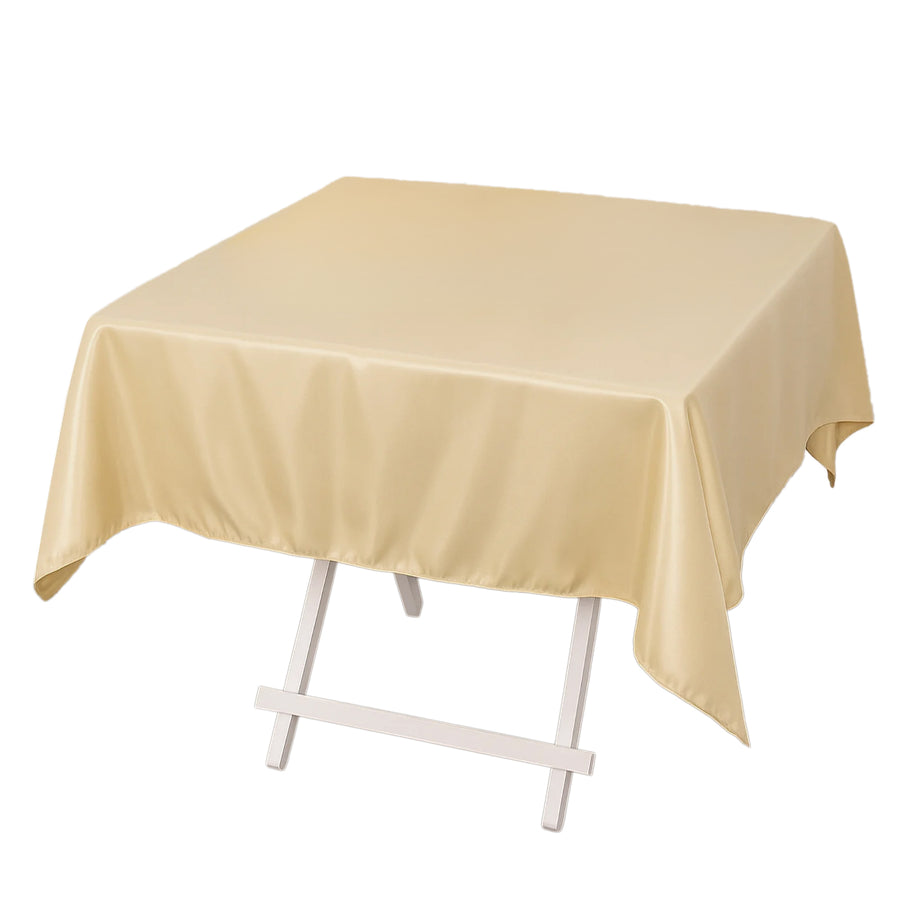 54\"x54\" Beige Premium Polyester Square Tablecloth - 220GSM