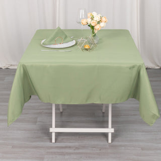 Elevate Your Event Decor with the Dusty Sage Green Premium Polyester Square Tablecloth