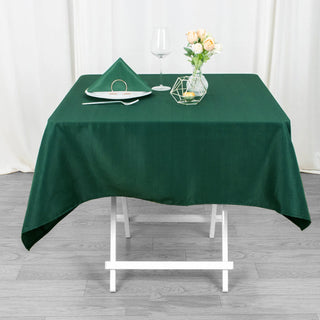 Experience the Luxury of the Hunter Emerald Green Polyester Square Tablecloth