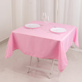 54x54inch Pink Seamless Premium Polyester Square Tablecloth - 220GSM