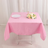 54x54inch Pink Seamless Premium Polyester Square Tablecloth - 220GSM