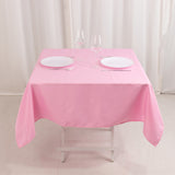 54x54inch Pink Seamless Premium Polyester Square Tablecloth - 220GSM