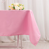 54x54inch Pink Seamless Premium Polyester Square Tablecloth - 220GSM