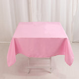 54x54inch Pink Seamless Premium Polyester Square Tablecloth - 220GSM