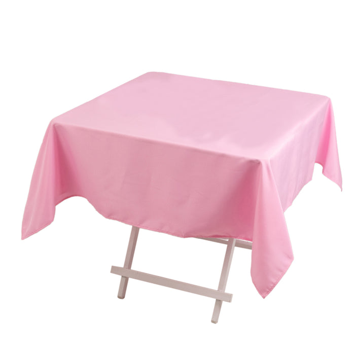 54x54inch Pink Seamless Premium Polyester Square Tablecloth - 220GSM