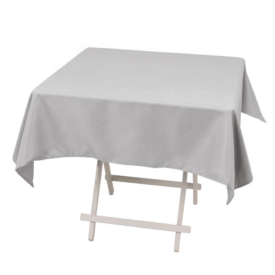 54x54inch Silver Seamless Premium Polyester Square Tablecloth - 220GSM