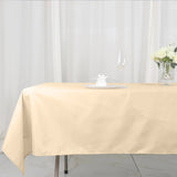 54x96Inch Beige Polyester Linen Rectangle Tablecloth