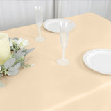 54x96Inch Beige Polyester Linen Rectangle Tablecloth