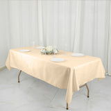 54x96Inch Beige Polyester Linen Rectangle Tablecloth