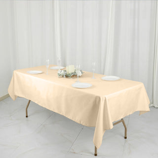 Beige Polyester Tablecloth for Stylish Table Decor