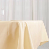 54x96Inch Beige Polyester Linen Rectangle Tablecloth