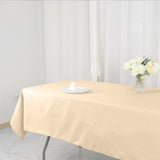 54x96Inch Beige Polyester Linen Rectangle Tablecloth