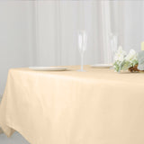 54x96Inch Beige Polyester Linen Rectangle Tablecloth