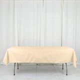 54x96Inch Beige Polyester Linen Rectangle Tablecloth