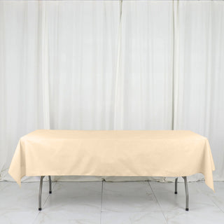 Beige Polyester Tablecloth for Elegant Event Decor