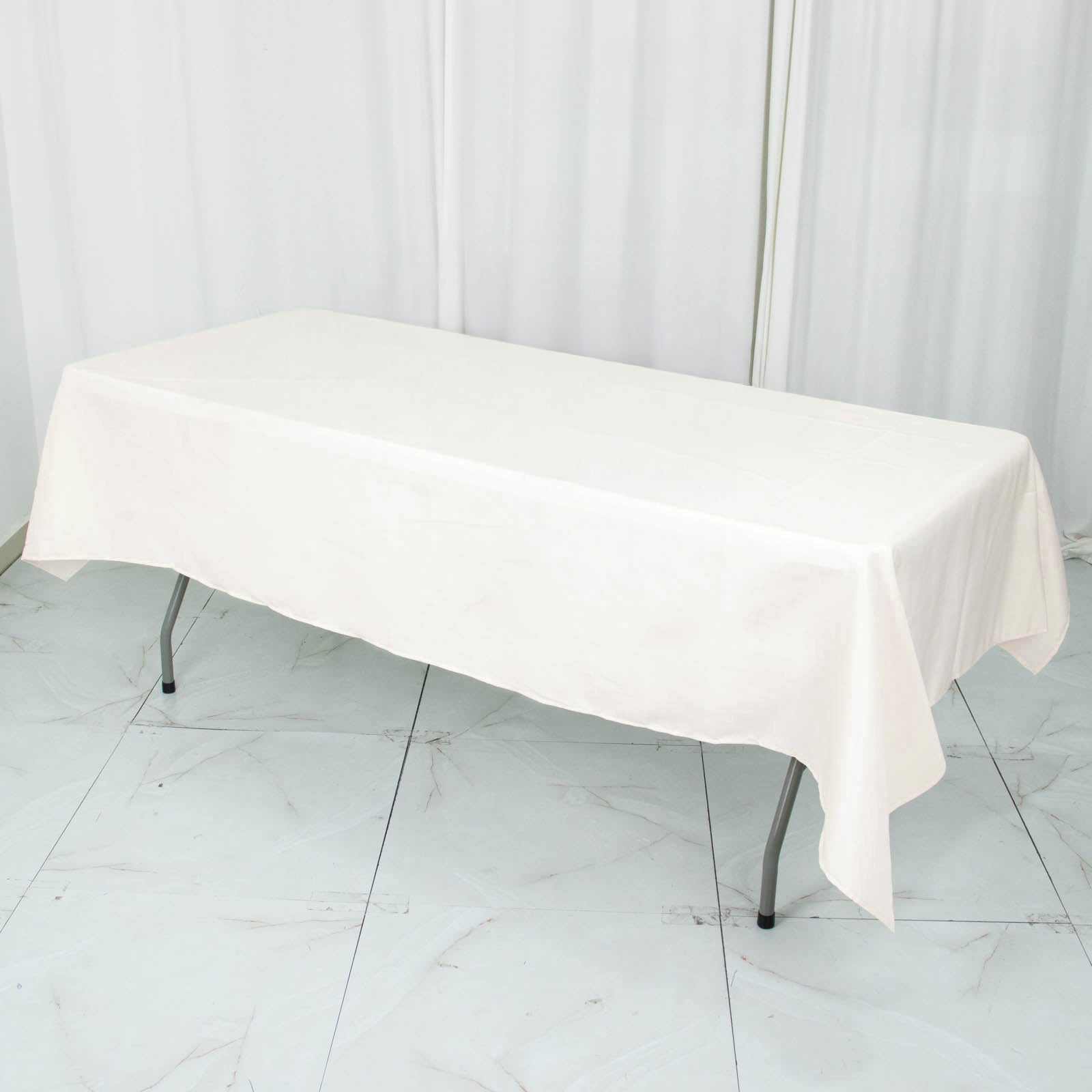 Premium Polyester 54"x96" Rectangle Tablecloth Ivory - Durable 220GSM Stain-Resistant Fabric Table Cover