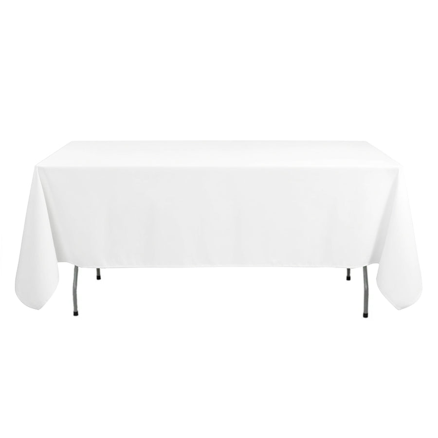 54"x96" White Premium Polyester Rectangle Tablecloth - 220GSM