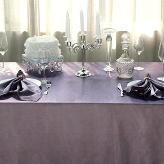 Create a Luxurious Atmosphere with the 60x102 Violet Amethyst Seamless Smooth Satin Rectangular Tablecloth