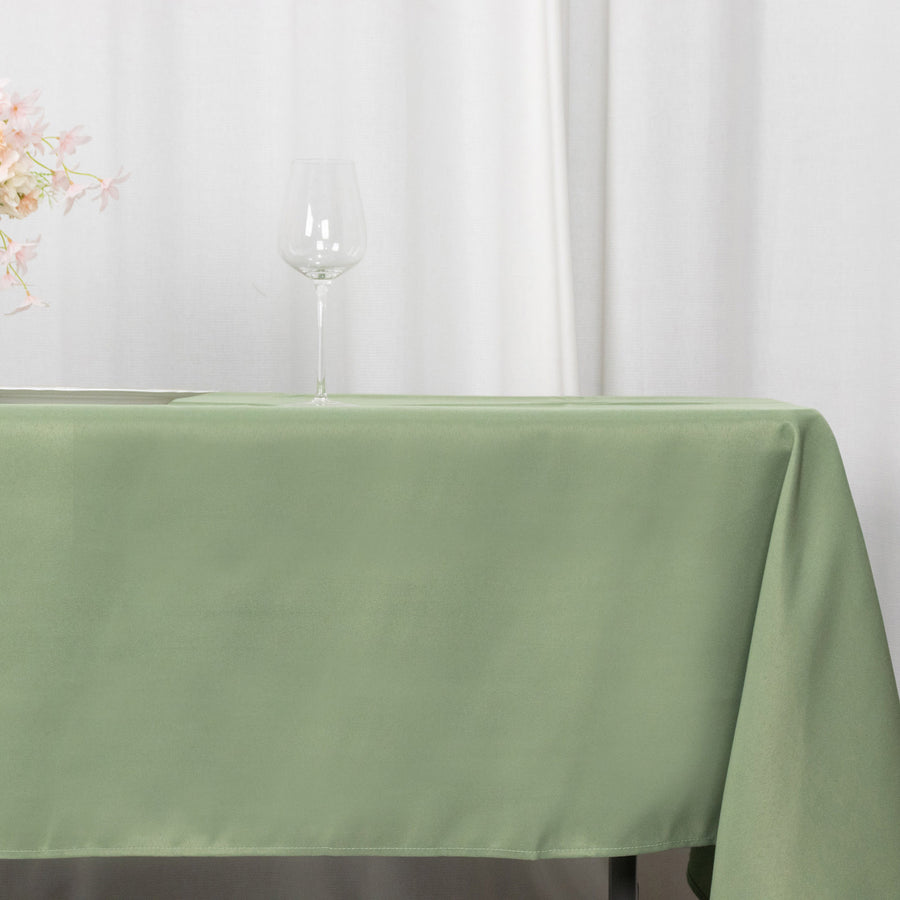 60x102inch Eucalyptus Sage Green 200 GSM Seamless Premium Polyester Rectangular Tablecloth