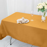 60"x102" Gold Premium Polyester Rectangular Tablecloth - 220GSM