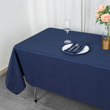 60x102inch Navy Blue 200 GSM Seamless Premium Polyester Rectangular Tablecloth