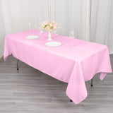 Pink Seamless Premium Polyester Rectangular Tablecloth 220GSM 60x102inch