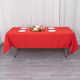 60x102inch Red 200 GSM Seamless Premium Polyester Rectangular Tablecloth