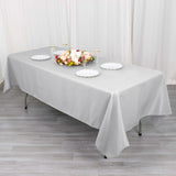 60"x102" Silver Premium Polyester Rectangular Tablecloth - 220GSM