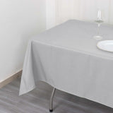 60"x102" Silver Premium Polyester Rectangular Tablecloth - 220GSM